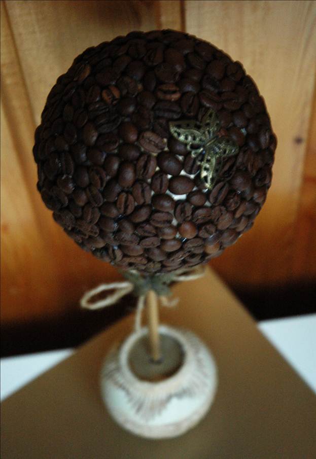 Делаем кофейное дерево в домашних условиях, топиарий.