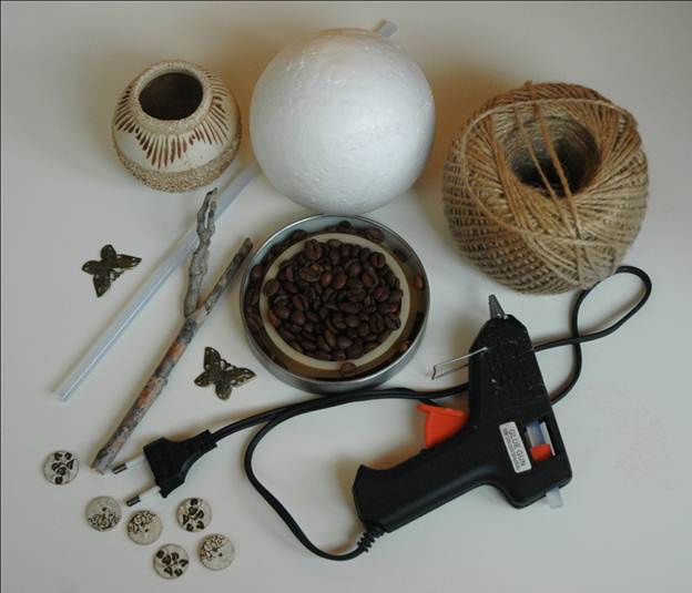 Кофейное дерево: топиарий из кофе своими руками (10 идей)