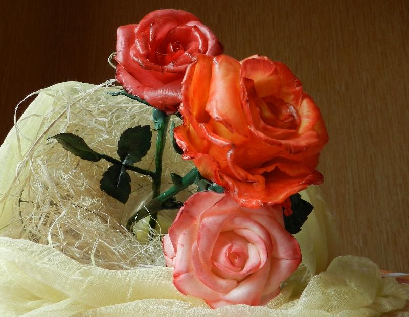 Цветы из холодного фарфора своими руками на примере розы и анютиных глазок