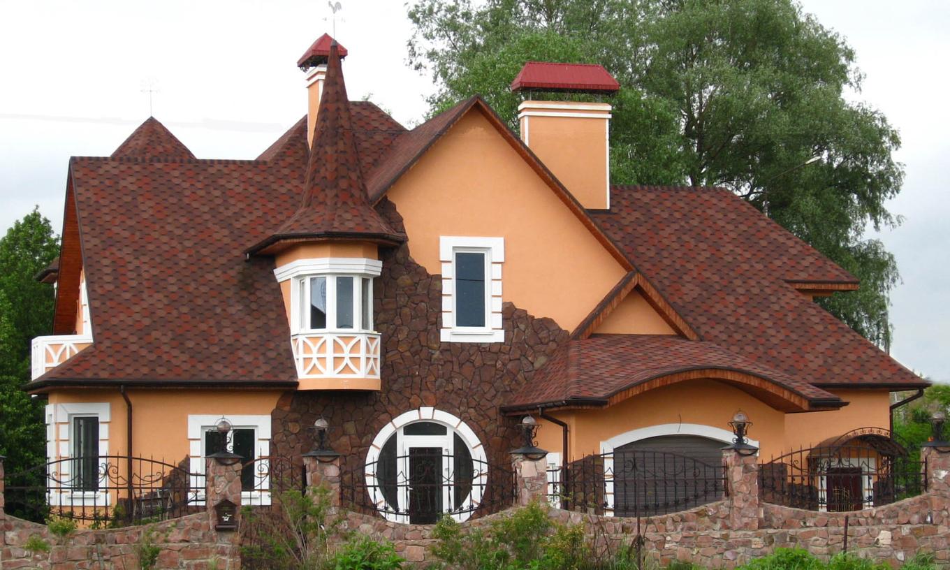 Сочетание цветов крыши и фасада дома